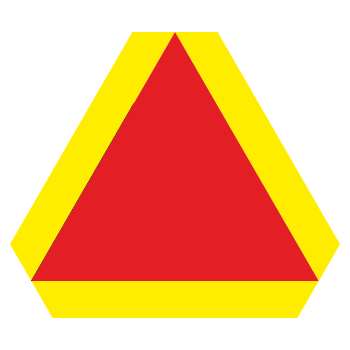 Знак «Тихоходное транспортное средство», ОЗ-1 (сторона 350 мм, кайма 45 мм, С/О пластик)