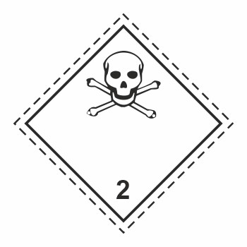 Знак перевозки опасных грузов «Класс 2.3. Токсичные газы» (светоотражающий металл, 300х300 мм)