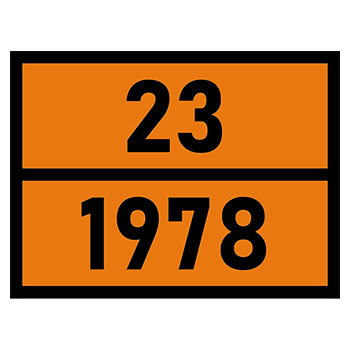 Табличка «Опасный груз 23-1978», Пропан (светоотражающий металл с рельефом, 400х300 мм)